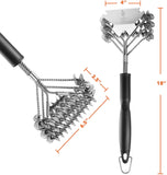 Stainless Steel BBQ Grill Brush with Scraper, Bristle Free, 18"