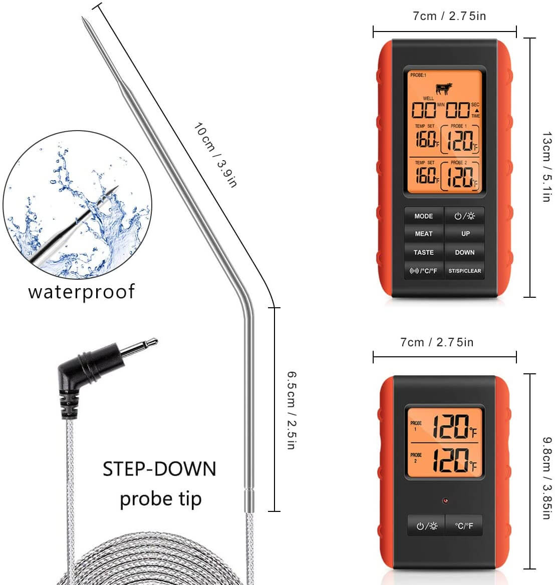 Instant Digital Meat Thermometer With Probe - Electric Meat