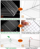 Portable BBQ Grill Basket, Stainless Steel Grilling Basket with Removable Handle